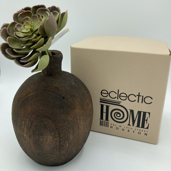 Decorative wood bud vase and stem - Picture 4 of 4